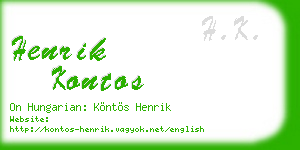 henrik kontos business card